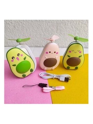 Espejo Con Ventilador  Con Diseño De Aguacate Kawaii