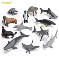 Ptsygantl 12pcs Realistic Sea Life Action Figures Simulation Shark Whale Penguin Dolphin Mini Marine Animal Model Ornaments Toys