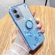 Factory directly sell Gradient Glitter Immortal Flower Ring All-inclusive Phone Case For Motorola Mo