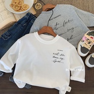 Children's T-Shirt Bang Cheng 2025 Autumn Notification Letter Simple Style Boys Girls All-Match Long