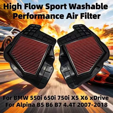 High Flow Sport Washable Air Filter For BMW 550i 650i 750i X5 X6 XDrive Alpina B5 B6 B7 4.4T 2007-20