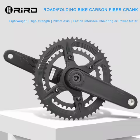 RIRO 165MM 335g Carbon Fiber Crank Road Bike 2x11/12 Speed Bicycle 29MM Crankset for EASTON Interfac