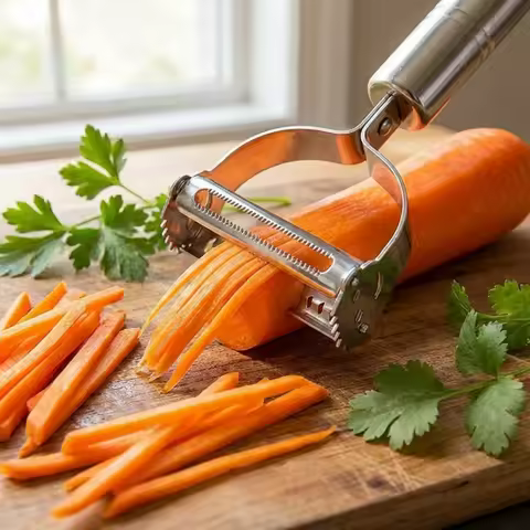 1-Piece Multi-Functional Dual Sided Peeler - Perfect for Holiday Meal Prep, Effortlessly Peels & Jul