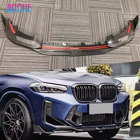 Dry Carbon Fiber Front Bumper Lip Spoiler Splitters For BMW X3M F97 2022+ Head Chin Guard FRP Car Bo