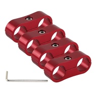 Braided Hose Separator Clamp Adapter 4PCS 4AN 6AN 8AN 10AN 12AN Fuel Line Fitting Bracket Aluminum A