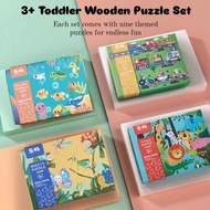 3+ Wooden Jigsaw Puzzle | Toddlers | 9 Themed Puzzles