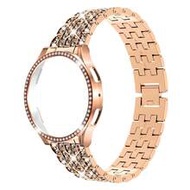 Luxury Elegant Women's Watch Band 2-In-1 With Sparkling Crystal Diamonds, Rose Gold Frame Protective
