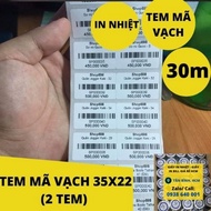 5 cuộn Giấy in mã vạch nhiệt 2 tem 35x22 mm 2000 TEM/CUỘN