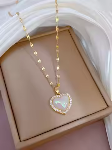 1 stainless steel gold-plated love necklace