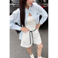 [TEARED STORE] jean shorts - 655 - diagonal pockets - pleated - hybrid3