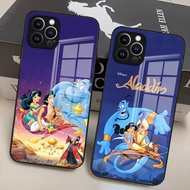 Disney Aladdin Phone Case Tempered Glass For iPhone 15 Pro Max 14Pro 13 11 12 Mini X XR XS 8 7 Plus SE Back Cover