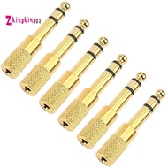 Quarter Inch Adapter, 6.35mm (1/4 Inch) Male to 3.5mm (1/8 Inch) Female Headphone Jack Plug, Gold 6 