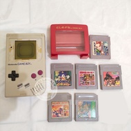 NINTENDO GAMEBOY DMG-01 (JUNK) + Magnifier JUNK + 6 Kaset