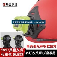 [精品特價]熱血沙場 USB充電感應頭燈 FAST戰術頭盔頭燈 防水Q5救援燈信號燈