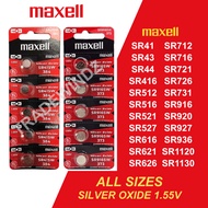 🔥 [MAXELL JAPAN] Watch Battery Batteries Silver Oxide 1.55V 5pcPROMO All Siz SR626SW SR44SW SR927SW 