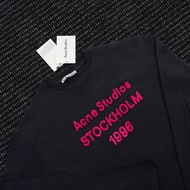 Acne Studios STOCKHOLM 1996 long-sleeved t-shirt with embroidered pink letters unisex loose round ne