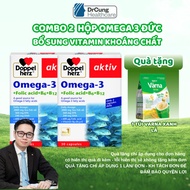 COMBO 2 BOXES of Doppelherz Omega 3 Fish Oil - Supplement Omega 3, Folic Acid, Maintain Heart Health