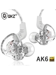 原裝qkz Ak6 Pro Edx Pro 1dd動圈耳機 Hifi重低音入耳式監聽器 帶麥克風3.5mm運動降噪立體聲耳機 Zst X雙動圈驅動