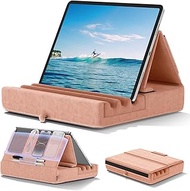 KDD Tablet Pillow Holder, Foldable iPad Stand for Lap, Bed and Desk -Tablet Soft Pad Dock with Pocke