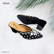 EMYE I Sepatu Heels Pesta Pengantin Brukat Payet Wanita 7cm I Heels Wedding Shoes