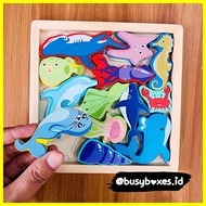 [busyboxes.id] 3D wooden puzzle educational toys for boys and girls sea animals sea animals