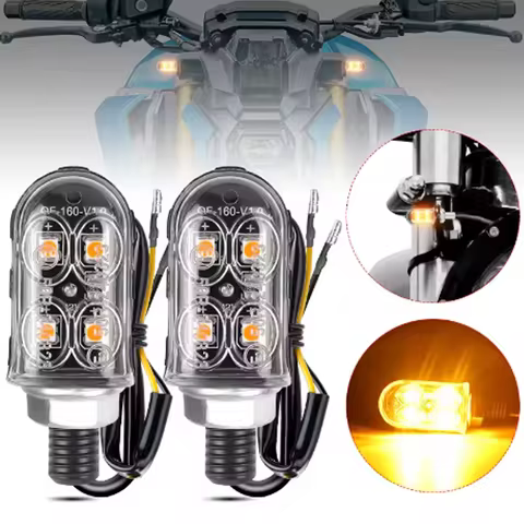 8mm Mini LED Motorcycle Turn Signal Lights Flasher Blinker Indicator Lamp For Honda Yamaha Cafe Race