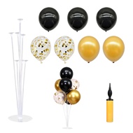9pcs set Balloon Holder Birthday Background Birthday Decoration IInflator-Gold Set