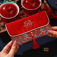 TN5WC4 Brocade Red Envelope, Spring Festival New Year Blessing Words 2025 Money Pocket, Red Lucky Ba