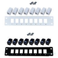 Zuo CAT6 8 Port Patch Panel Supports Back CAT6 Unshielded with Coded T568A B Wiring for RJ45  Cables