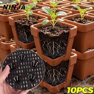 [H&L] 2/10Pcs Round Flower Pot Drainage Mesh Covers Thickened Plants Breathable Prevents Root Rot Ne