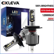 EKLEVA ไฟ H1ไฟหน้ารถ LED 2ชิ้น,H8 H9 H11 Lampu Depan Motor รถยนต์หลอดไฟรถยนต์ไฮไลต์รถยนต์120000LM 12