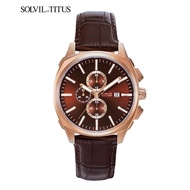 Solvil et Titus W06-03308-007 Men's Quartz Analogue Watch in Brown Dial and Leather Strap