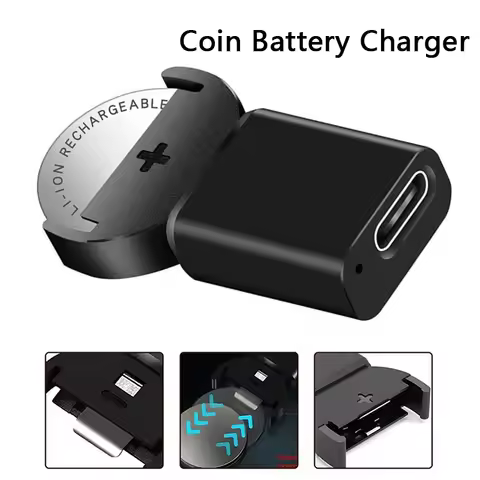Type C Lithium Coin Cells Charger Rechargeable Battery USB C Plug Charging For LIR2032 LIR2025 ML203