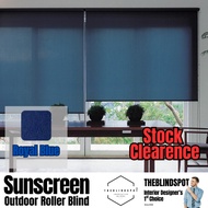 TheBlindSpot [Stock Clearence] Sunscreen Outdoor Roller Blind Bidai Outdoor Blind Royal Blue Color