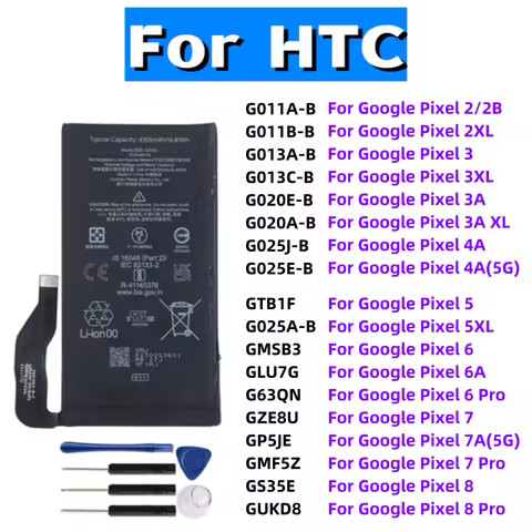 New Battery For GOOGLE 2 2B PIXEL 3 3XL Pixel 4XL Pixel 4 4XL 4 Pixel 4A 5A 5 5G Pixel 6 Pro 7A 7 Pr