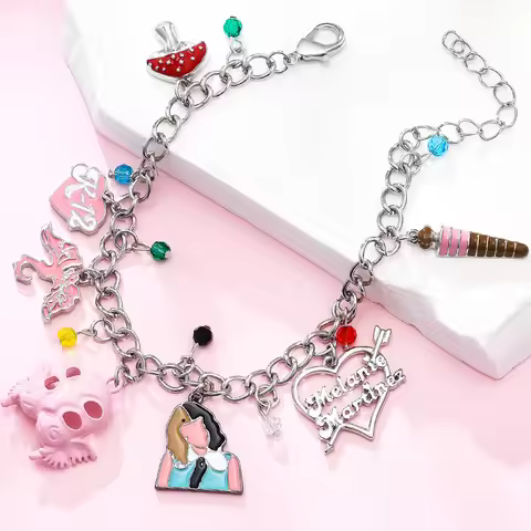 Pink Crying Baby K12 Charm Bracelet Melanie Martinez Portals Mask Pendant Jewelry Record Fashion Fan