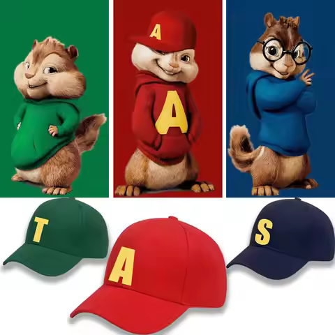 Alvin and The Chipmunks Red Adjustable Baseball Cap Unisex S/P Movie Promo Geek Animation Graphic A/