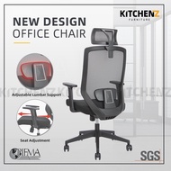 HomeZ Joy High Back Mesh Office Chair with Ergonomic Design / Black - HMZ-OC-HB-JOY-H-BK+BK