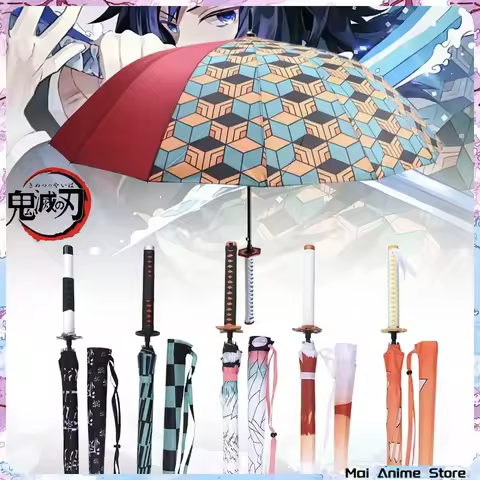 Anime Demon Slayer Katana Umbrella Kimetsu No Yaiba Giyuu Parasol Demon Slayer Tanjirou Shinobu Kata