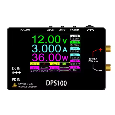 DPS100 Pocket Laboratory DC Power Supply 30V 5A 100W Adjustable Voltage Regulator Bench Switching PD
