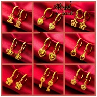 Royal Jewelry Fashion Accessories 50 Design Options Korean Emas 916 Original Gold Bangkok Anting Perempuan Subang Telinga Earring Indian Tassel Hoop Piercing Earings Gift for Women