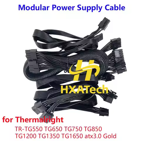 HXATech- 6pcs/set Cable Kit ATX 24pin Modular Power Cable for Thermalright TR-TG650 TR-TG750 TR-TG85