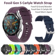 Sport Silicone Wrist Strap for Fossil Gen 5 Carlyle HR/Fossil Q Grant/Wander/Crewmaster/Founder 2.0 Watch Band Quickfit 22mm