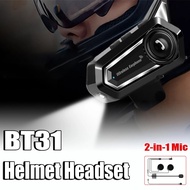 【Hottest Trends】 Bt31 Motorcycle Helmet Bluetooth Headset Waterproof Wireless Earphone Handsfree Call Helmet Headset Noise Reduction With