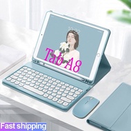 Galaxy Tab A8 Case with Keyboard For Samsung Galaxy Tab A7 / A9+ / A11 / S10FE Detachable Round Blue