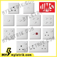 UMS 13A / 15A / 20A / 1Gang / 2 Gang / 3Gang / 4Gang / Tel / TV / Bell Switch Socket PVC SIRIM