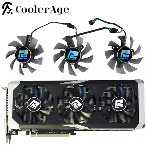 For PowerColor PCS+ Radeon R9 390 8GB GDDR5 Review Video Card Fan 75MM FD8015U12C Replacement Graphi
