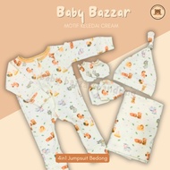 Baby Bazzar Complete Package of Baby Sleep Sack Jumpsuit with Cream Donkey Motif
