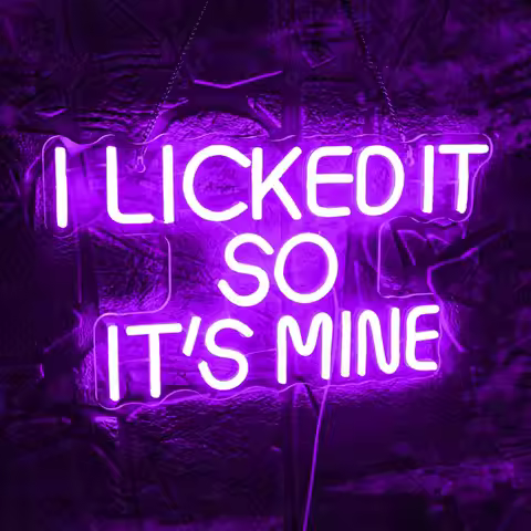 I Licked It So It's Mine Neon Sign USB Dimmable Neon Light for Bedroom Home Bar Club Hotel Party Ice