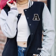 Unisex CHILDREN'S Varsity Baseball Jacket (1th-18th) INITIAL A LOGO (SCREEN PRINTING) (CAN CUSTOM IN